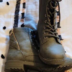 GBG Los Angeles Khaki Lace-Up Combat Boots